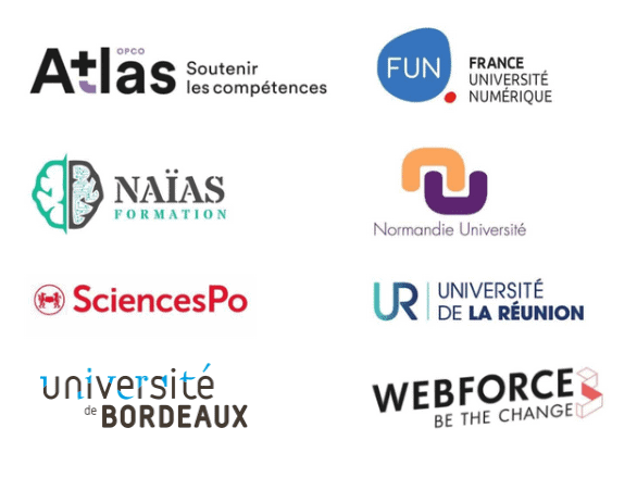 Logos des universités, écoles et centres de formation clients de Koena