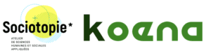 logo Sociotopie, Atelier de Sciences Humaines et Sociales Appliquées, à côté du logo Koena